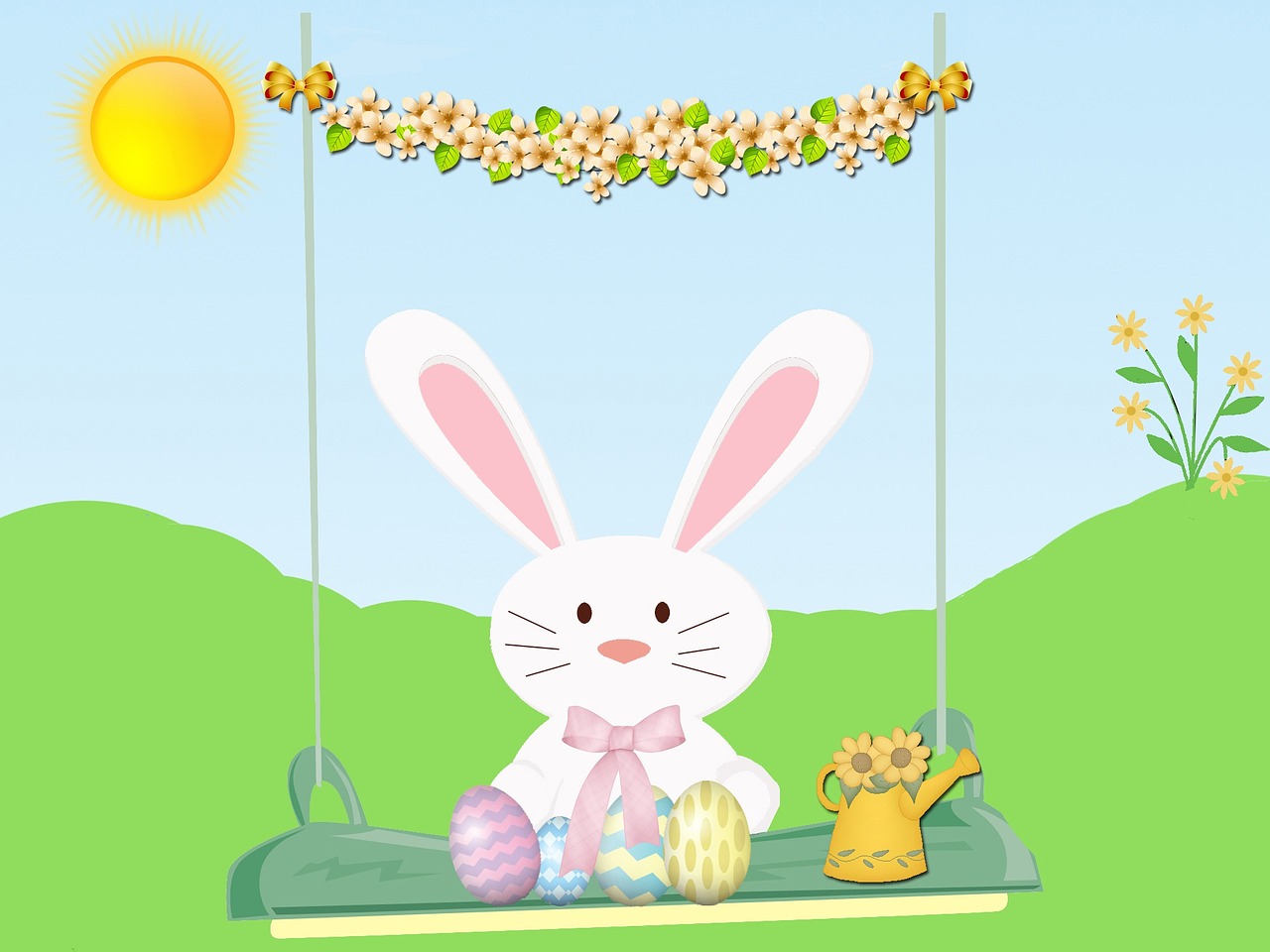 rabbit easter swing free photo