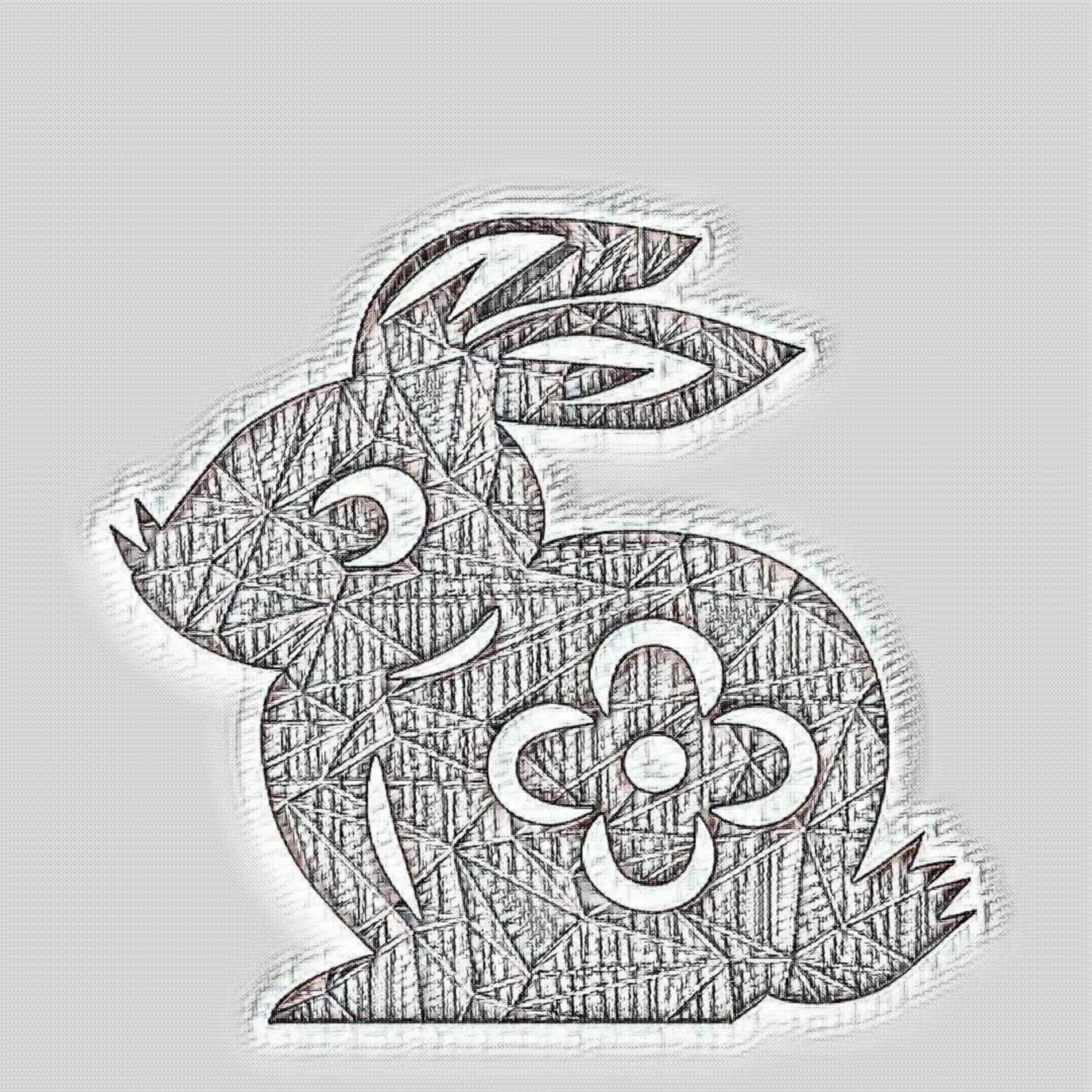 rabbit pencil drawing free photo