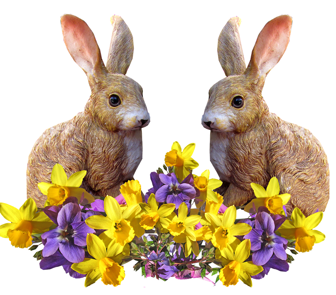 rabbits in spring free photo