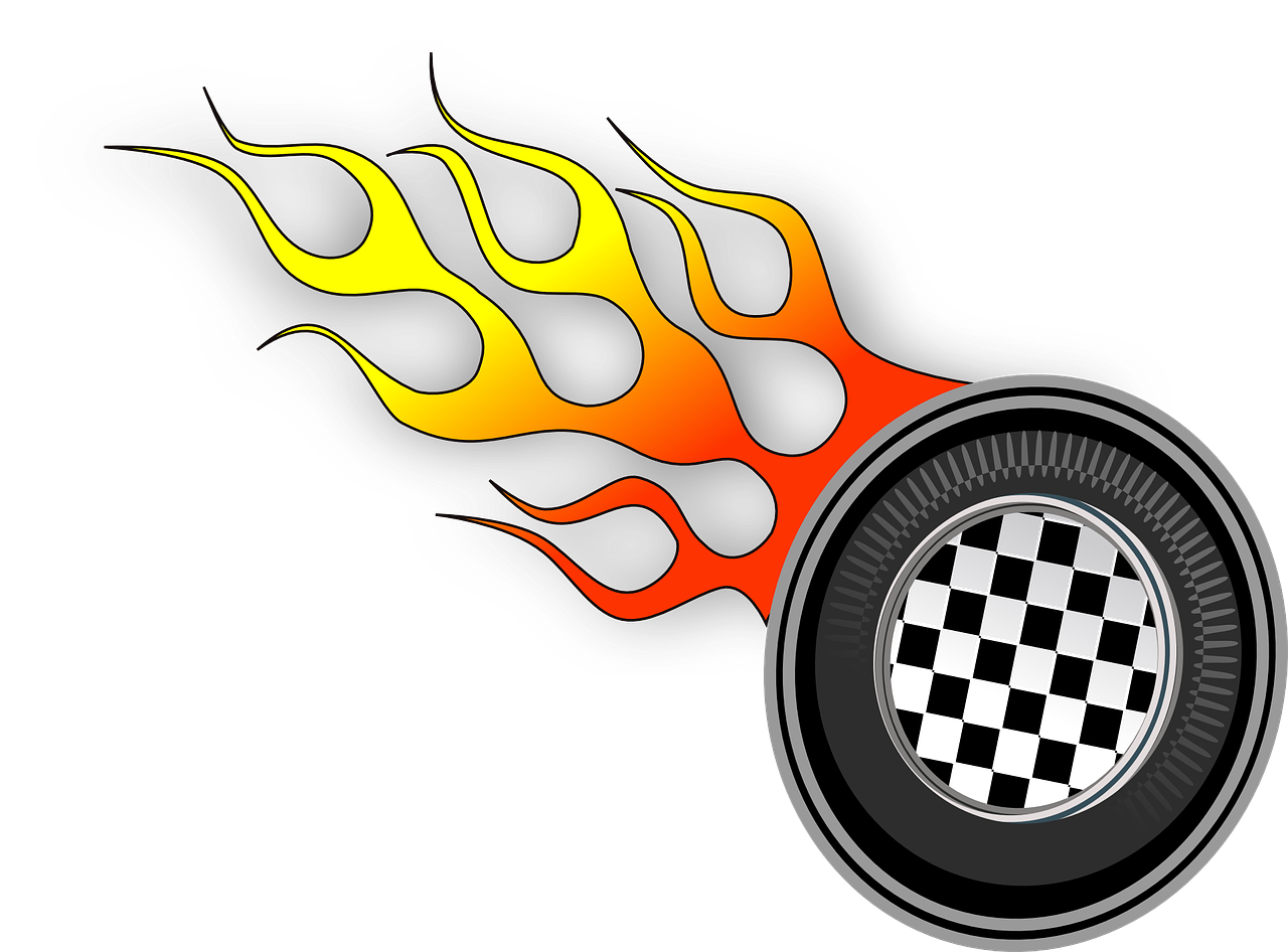 racing wheel flaming flame free photo