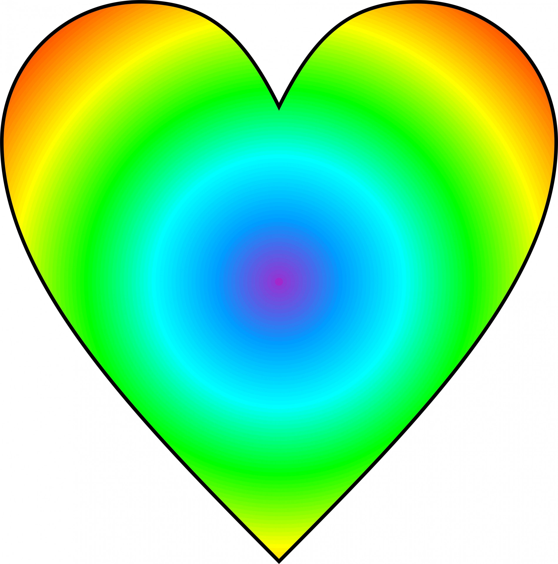 radial rainbow heart free photo