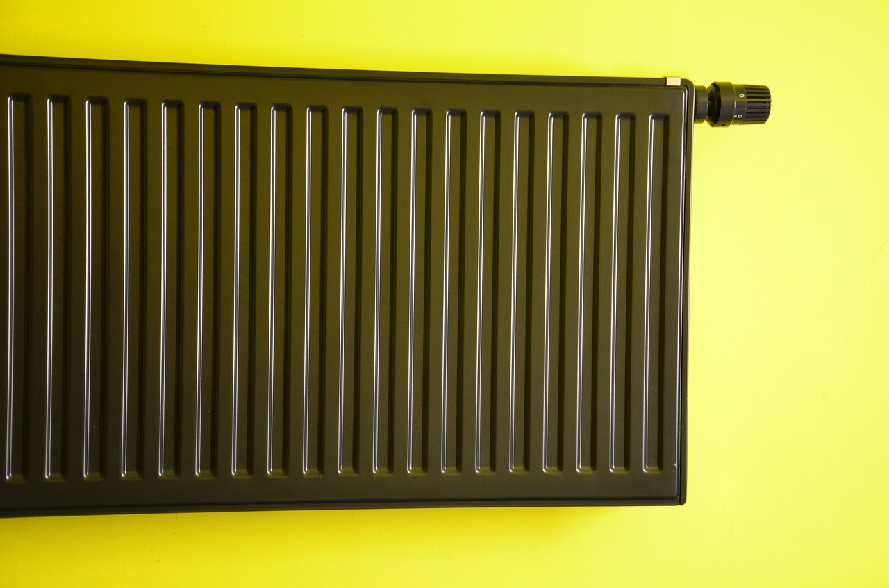 radiator heating green wall free photo
