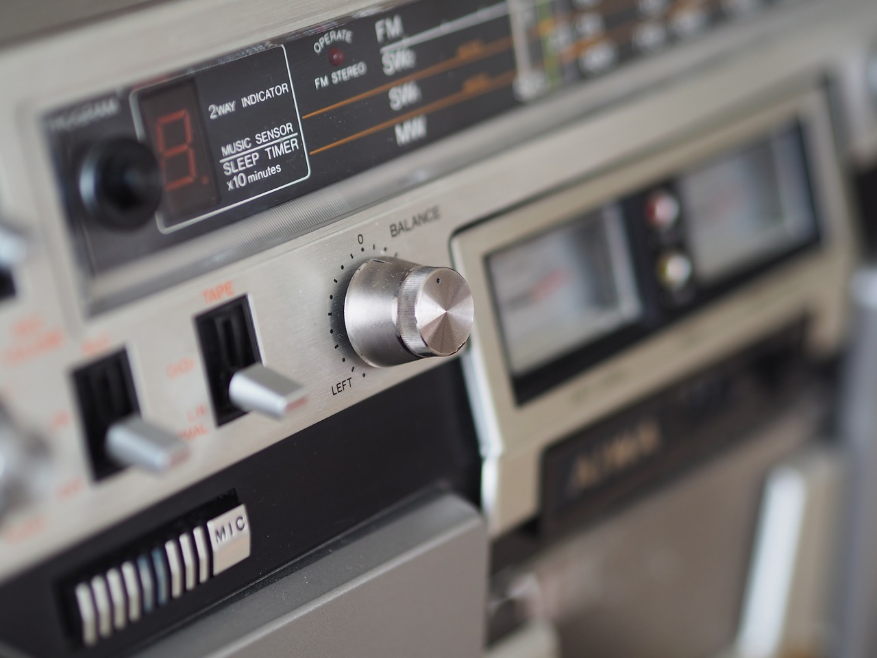 radio  cassette recorder  close up free photo