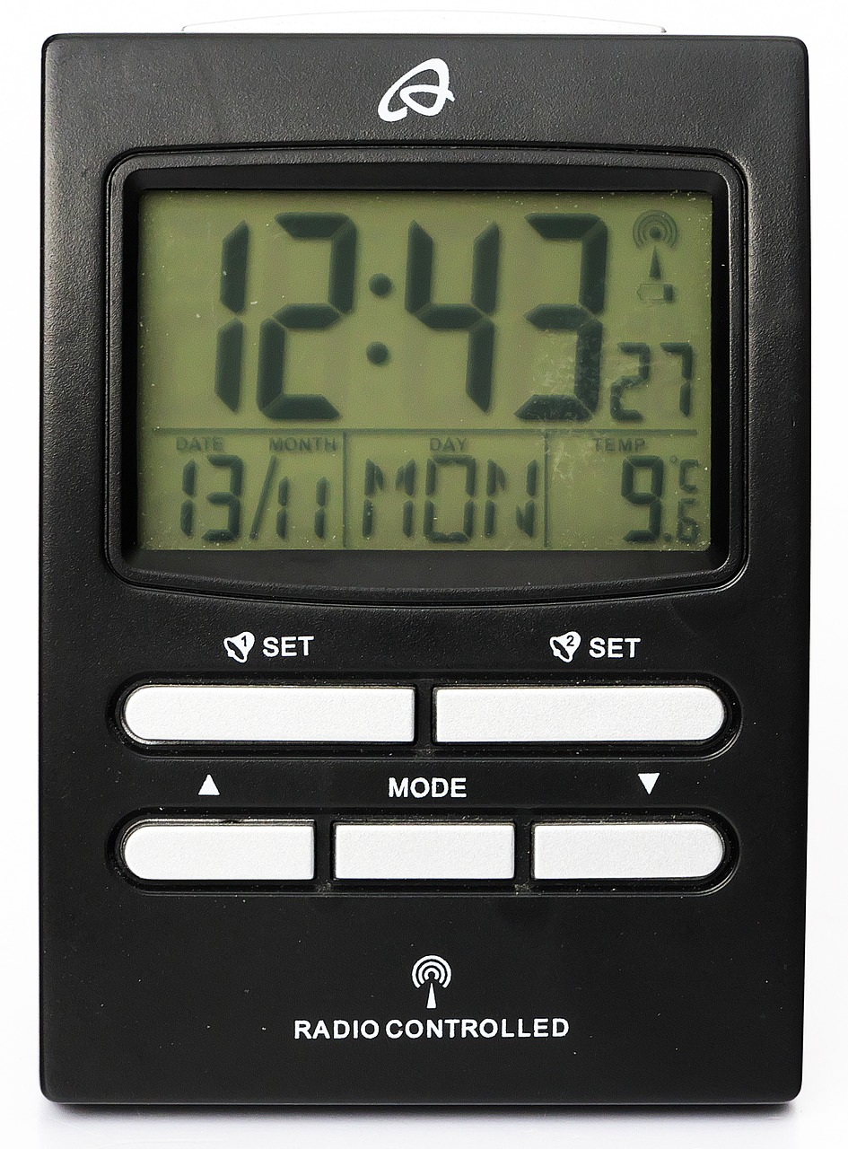 radio alarm clock date thermometer free photo