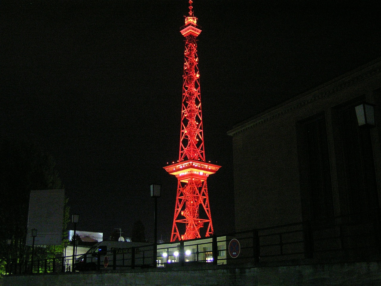 radio tower berlin night free photo