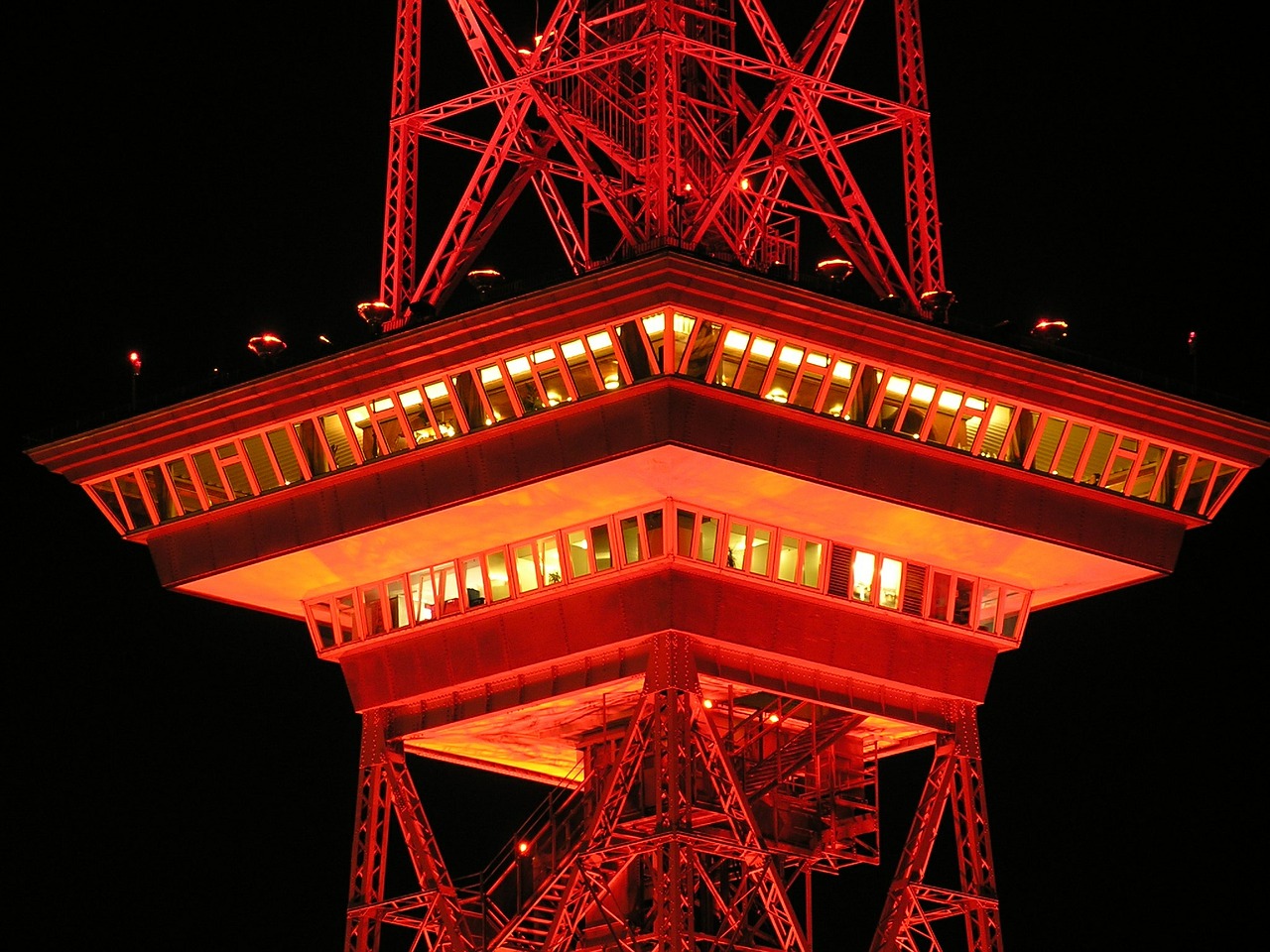 radio tower berlin night free photo