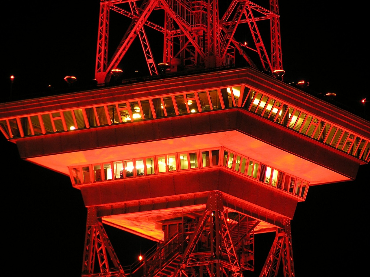 radio tower berlin night free photo