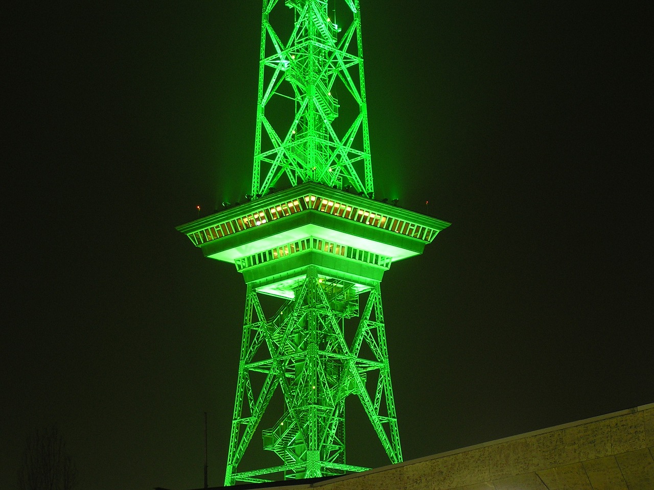 radio tower berlin night free photo