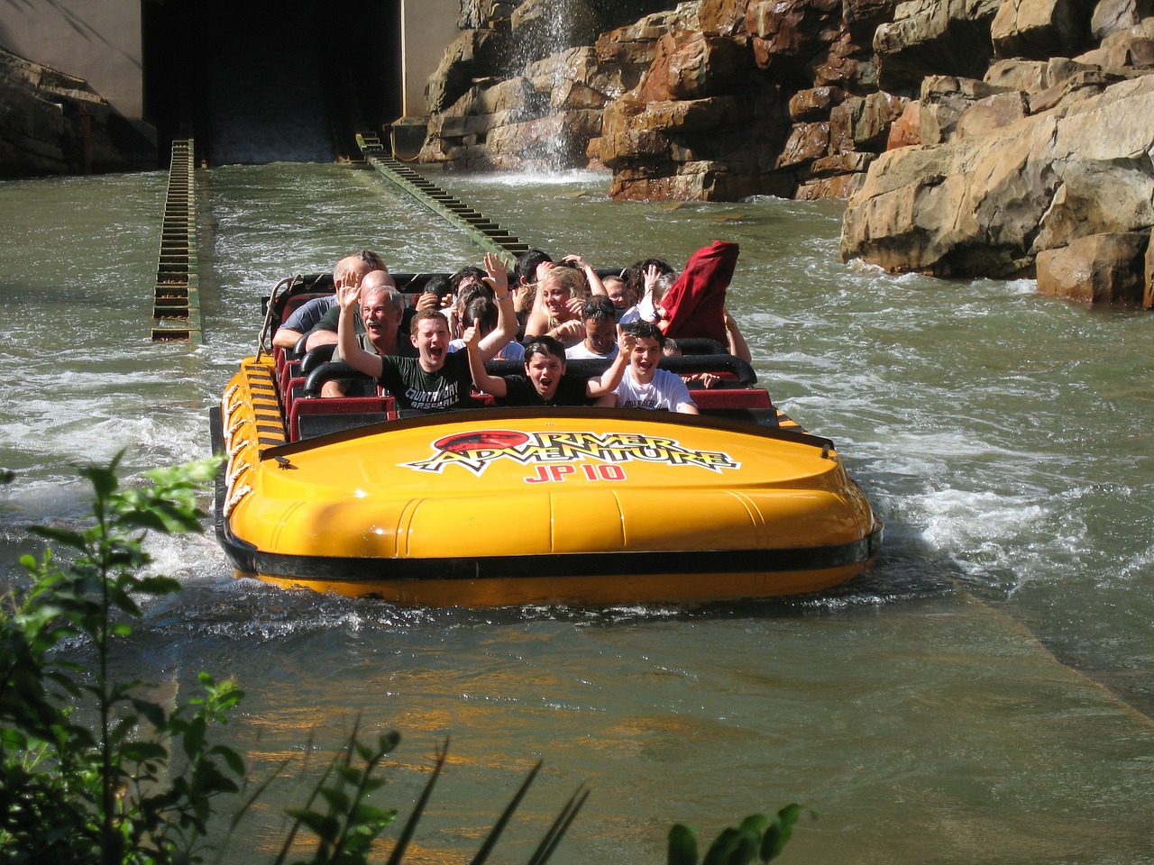 raft amusement park white water rafting free photo