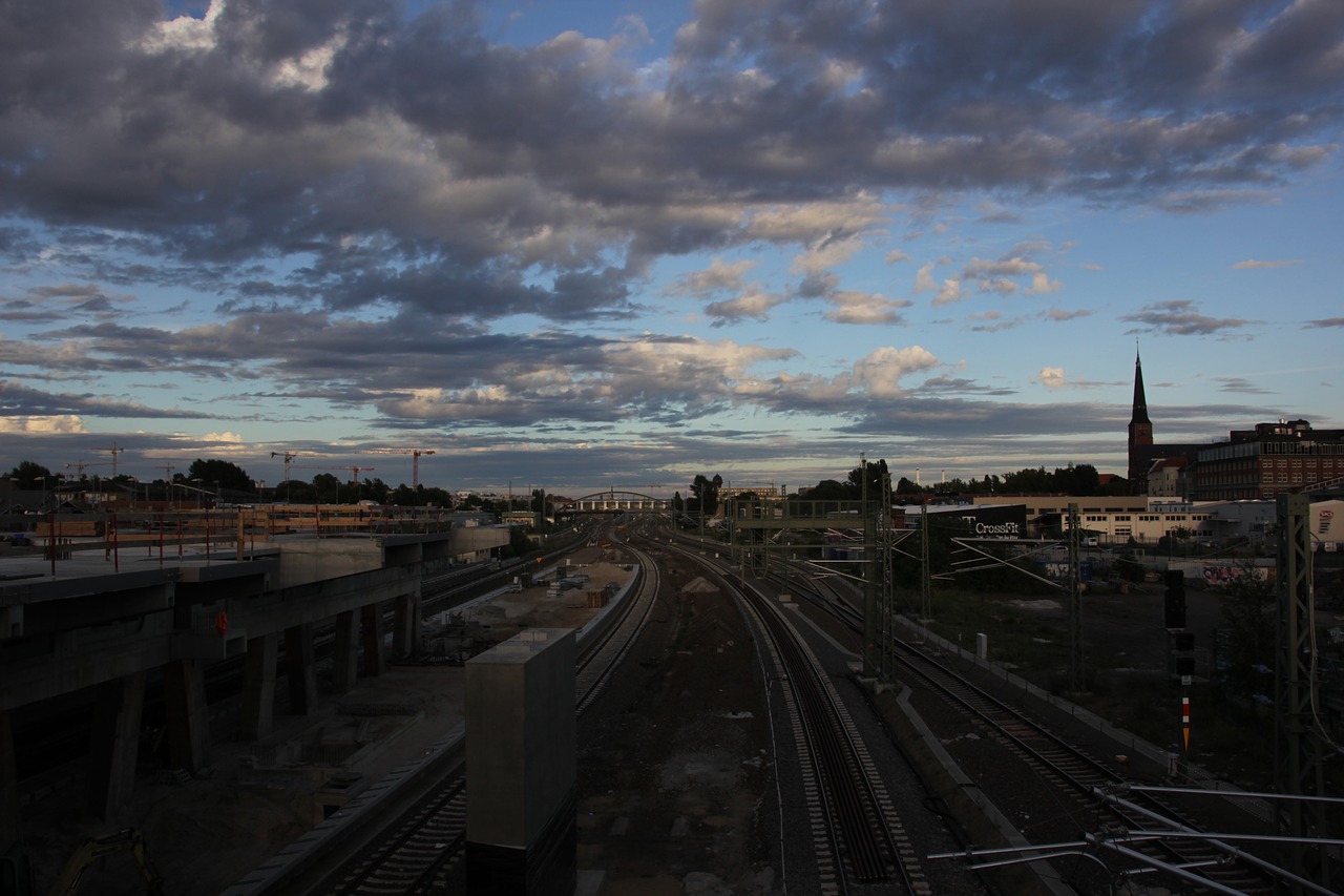 rail train sunset free photo