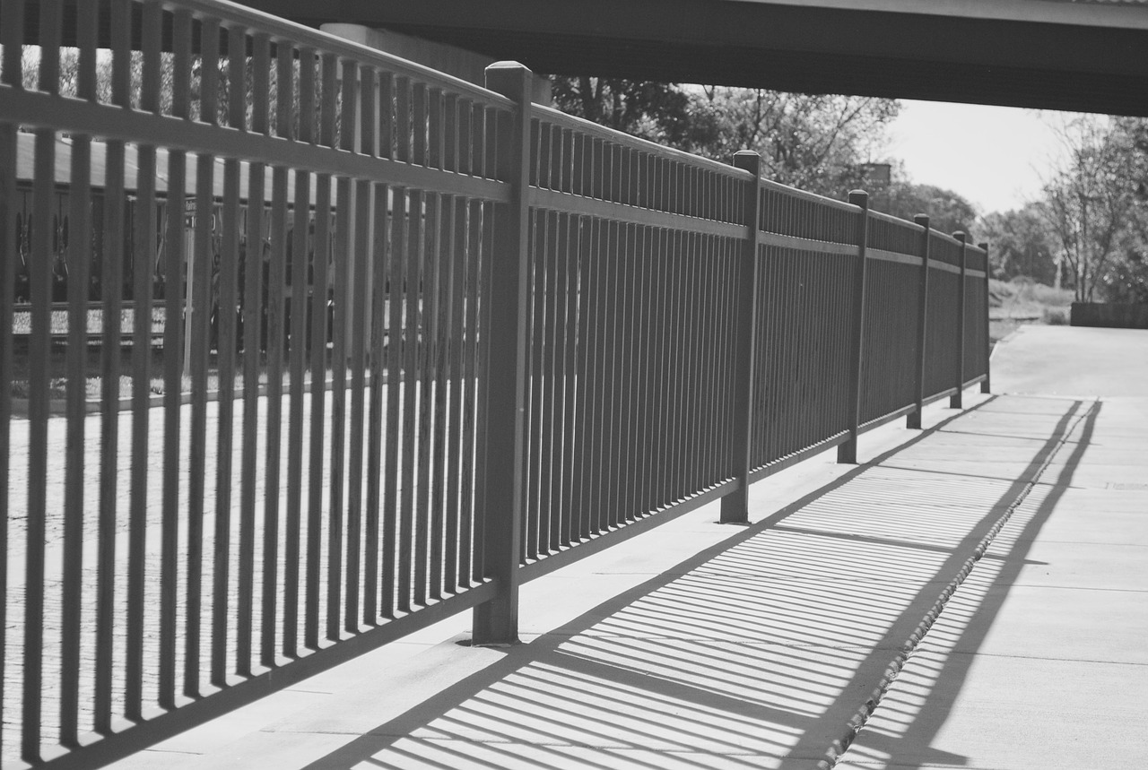 rail fence black and white free photo