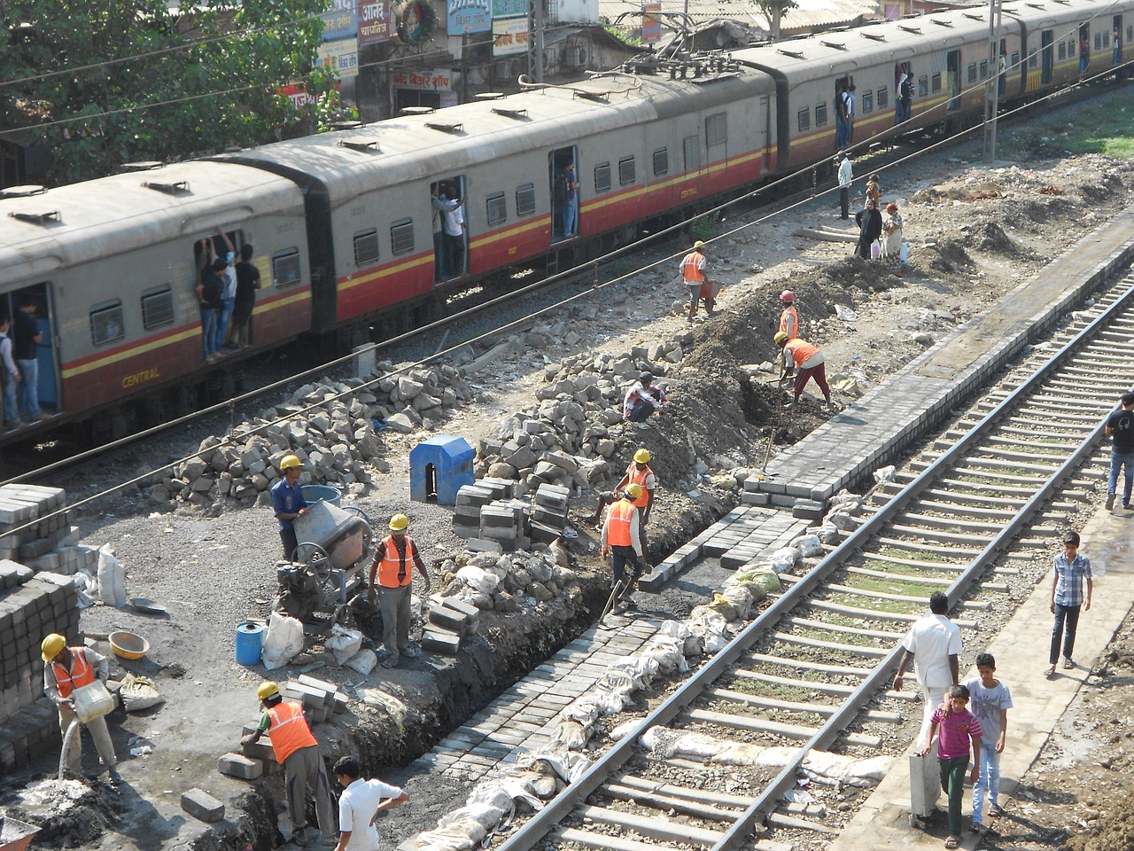 rail construction transport free photo