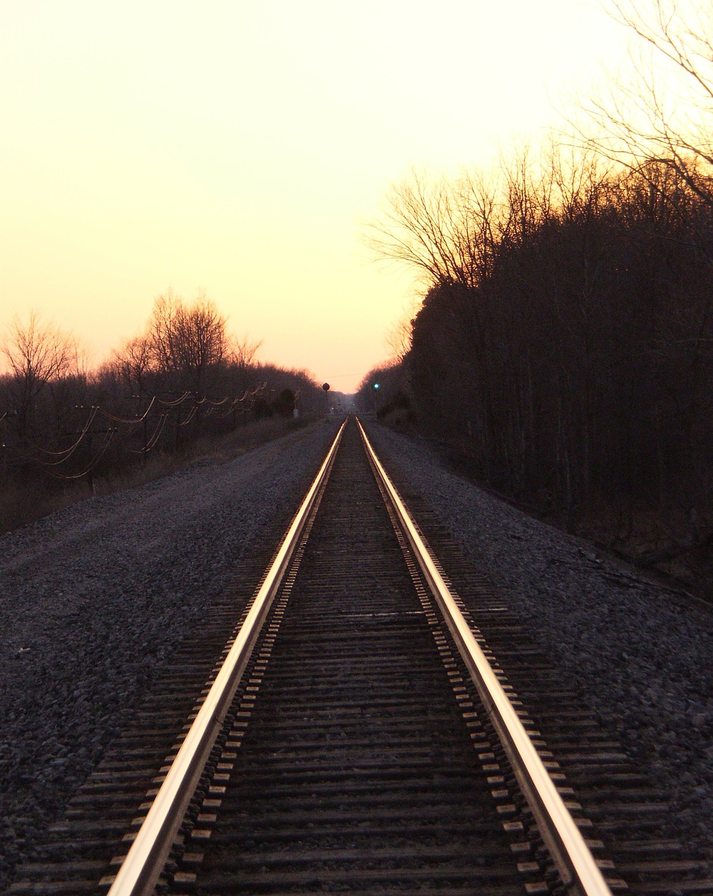 rail road tracks sunset railway free photo