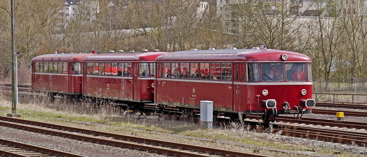railbus deutsche bundesbahn in three parts free photo