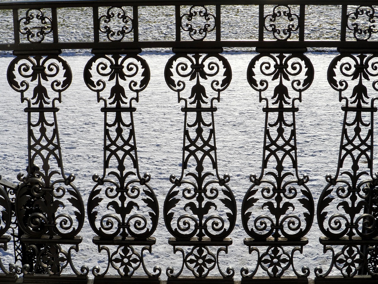 railing wrought iron snow free photo