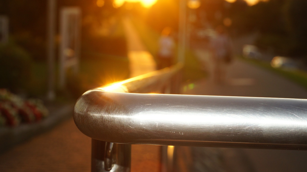 railing evening sun gloss free photo