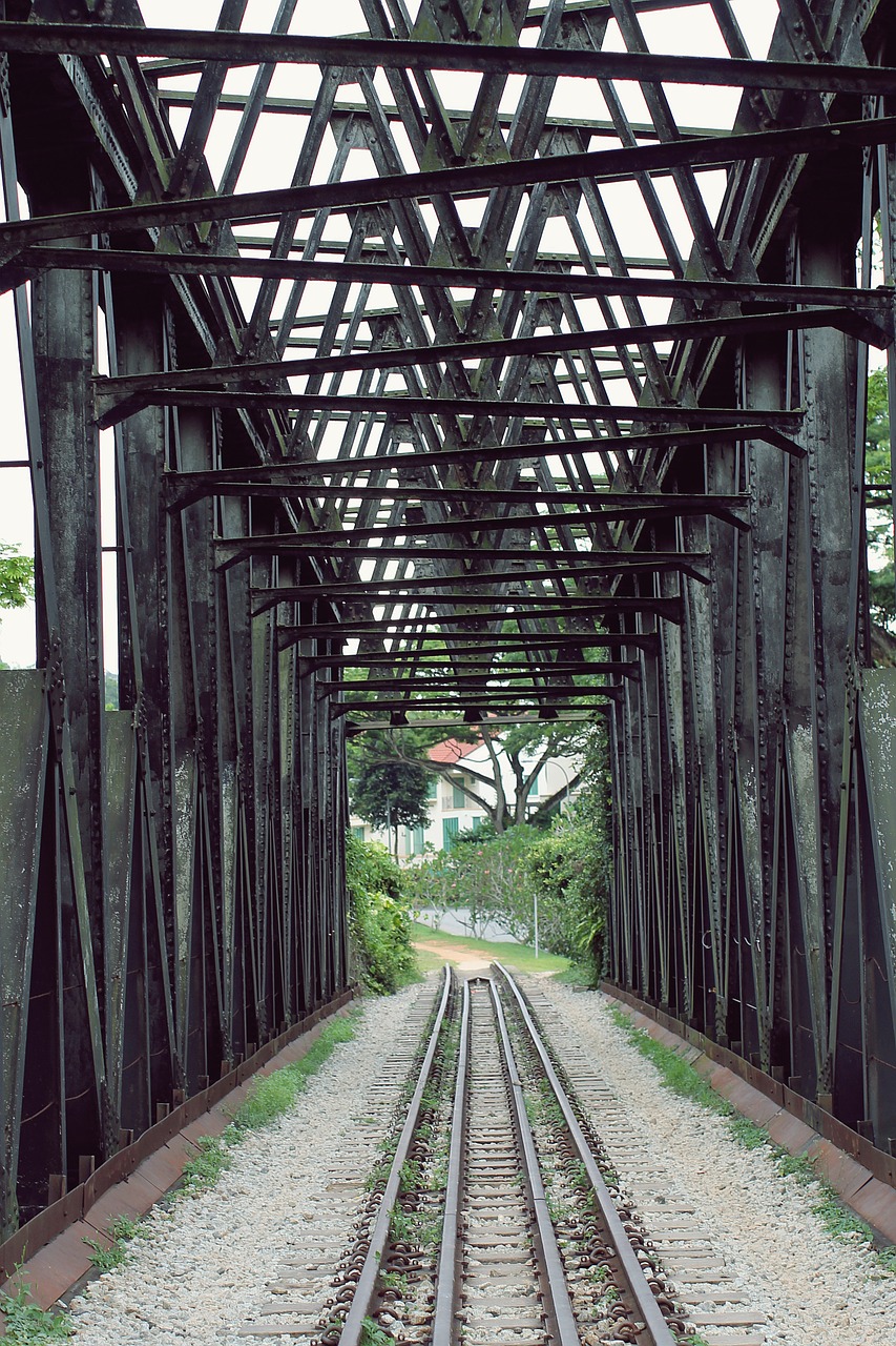 railroad bridge tracks free photo