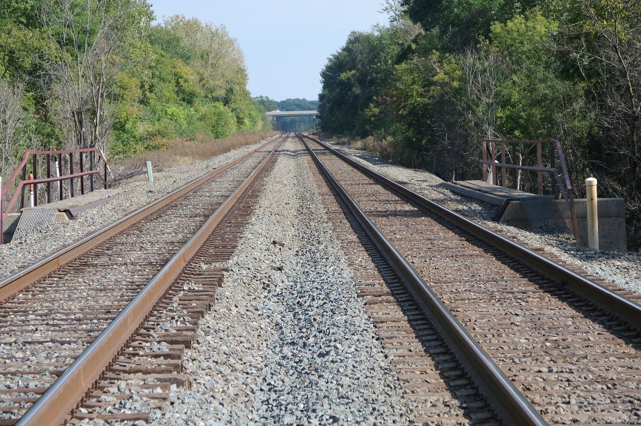 railroad tracks rocks free photo