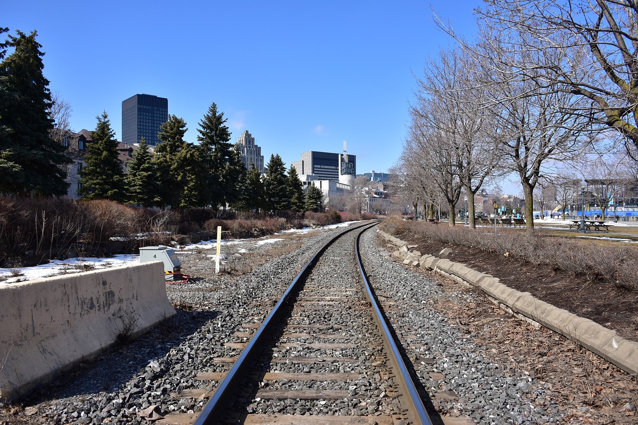 railroad train track railway free photo