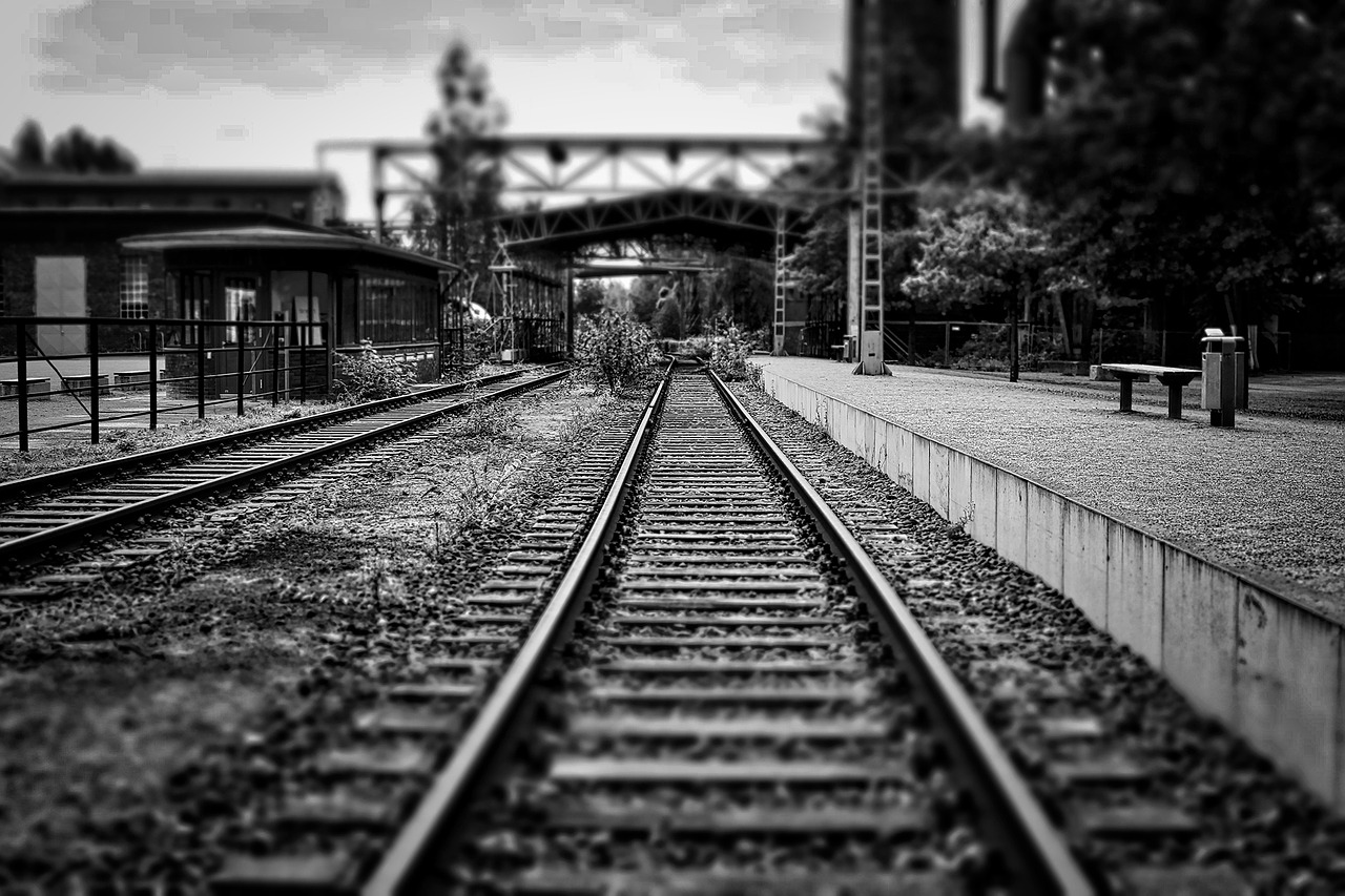 railroad tracks empty free photo