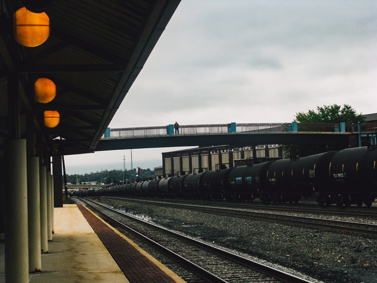 railroad railway train station free photo