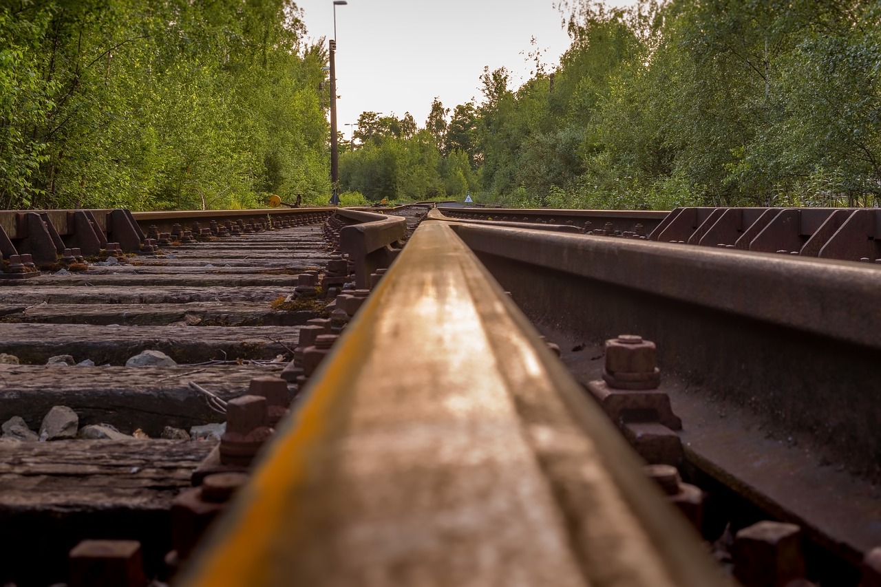 railroad  tracks  horizon free photo