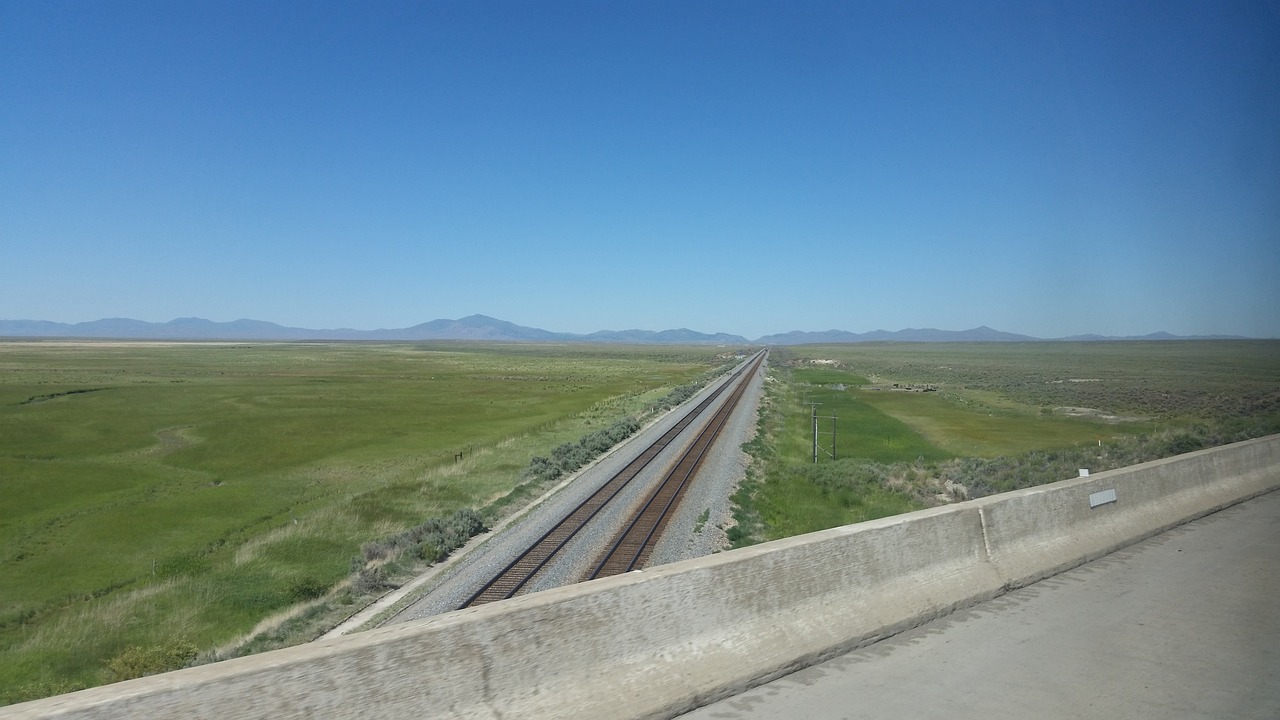 railroad  mountain  sky free photo