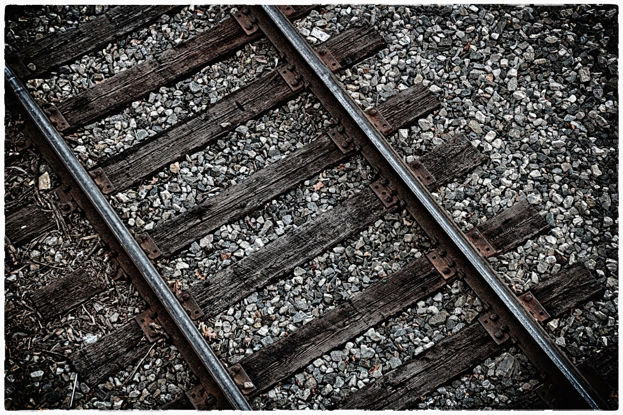 railroad railway gravel free photo