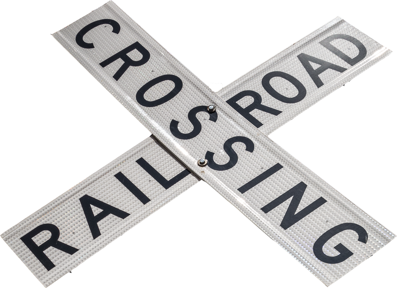 railroad crossing sign warning free photo