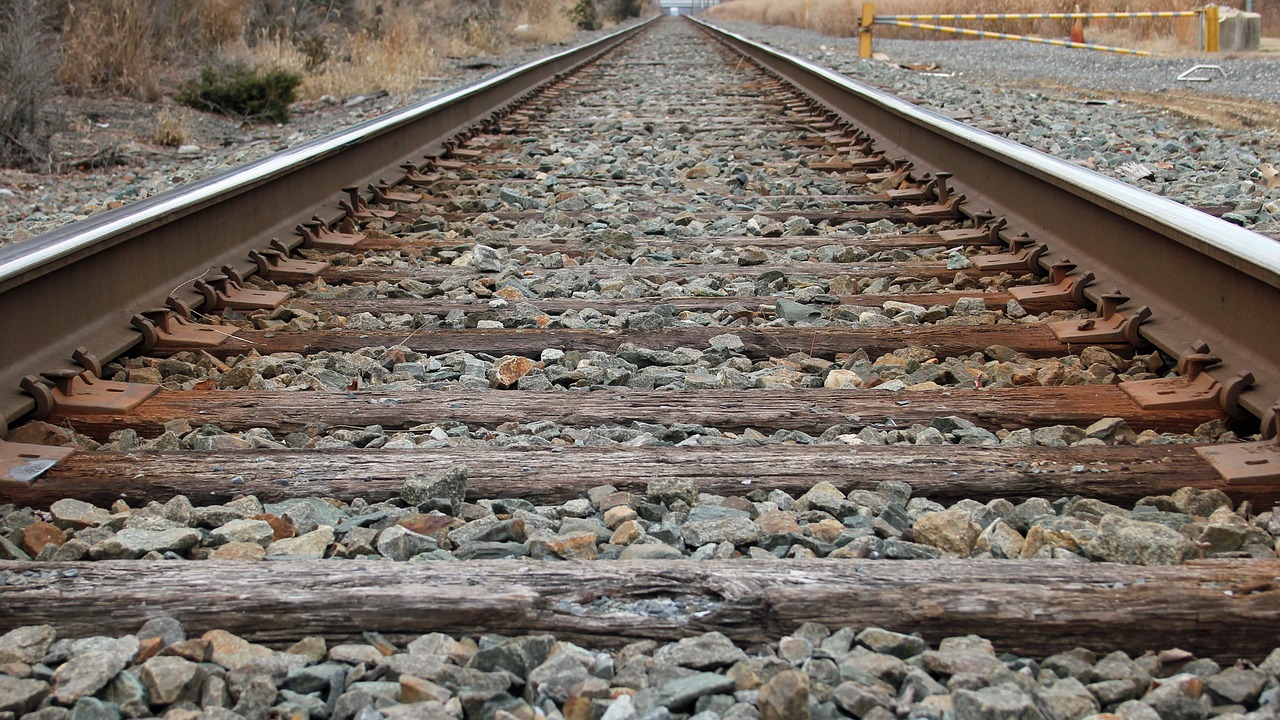 railroad tracks rails trains free photo