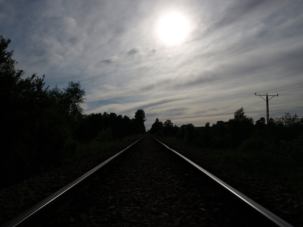 railroad tracks rails view free photo