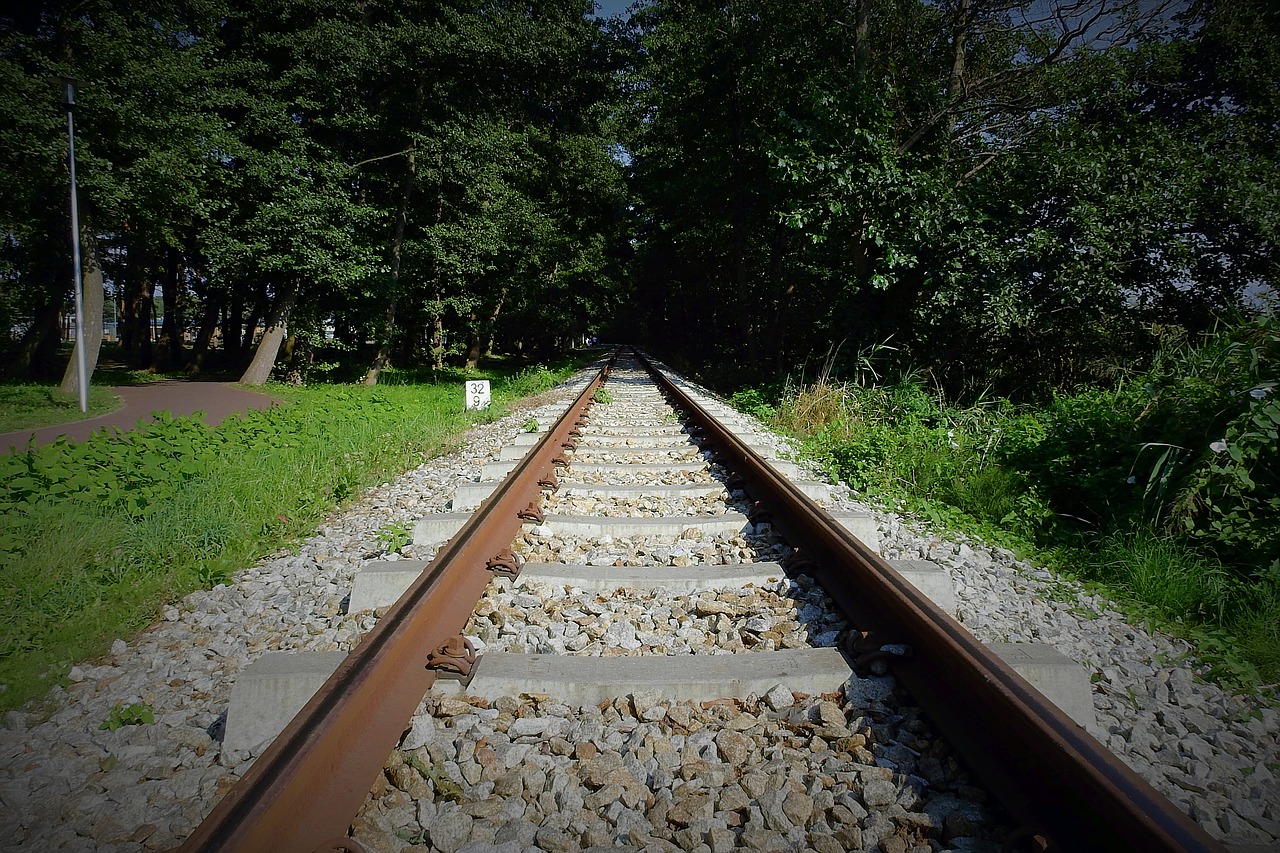 railroad tracks  transport  landscape free photo