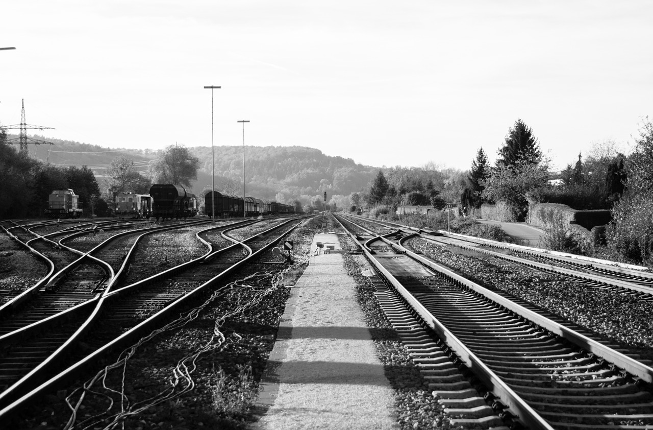 railroad tracks train seemed free photo