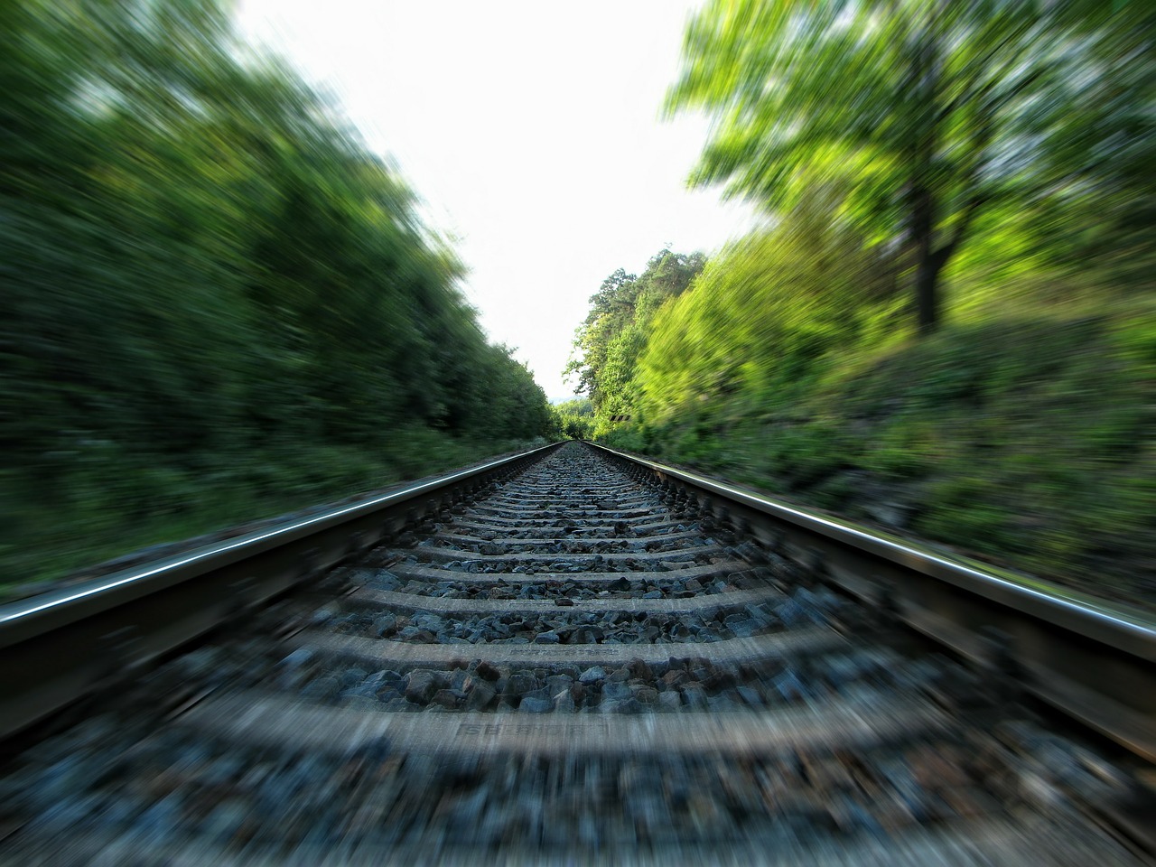 rails railway railroad tracks free photo