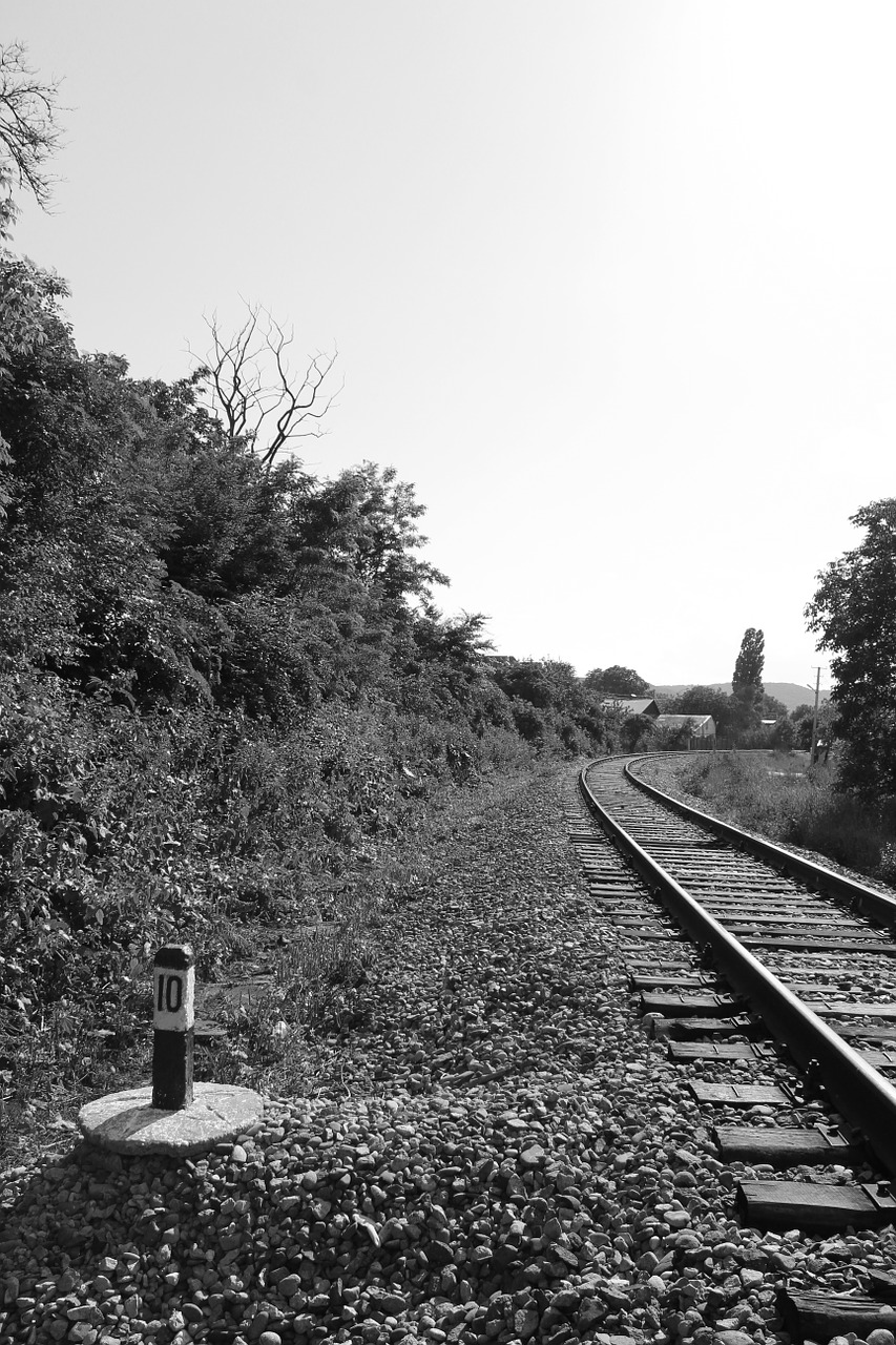 rails railway black and white photo free photo