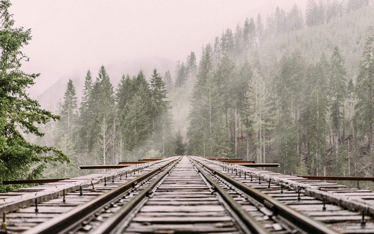 railway railroad tracks train tracks free photo