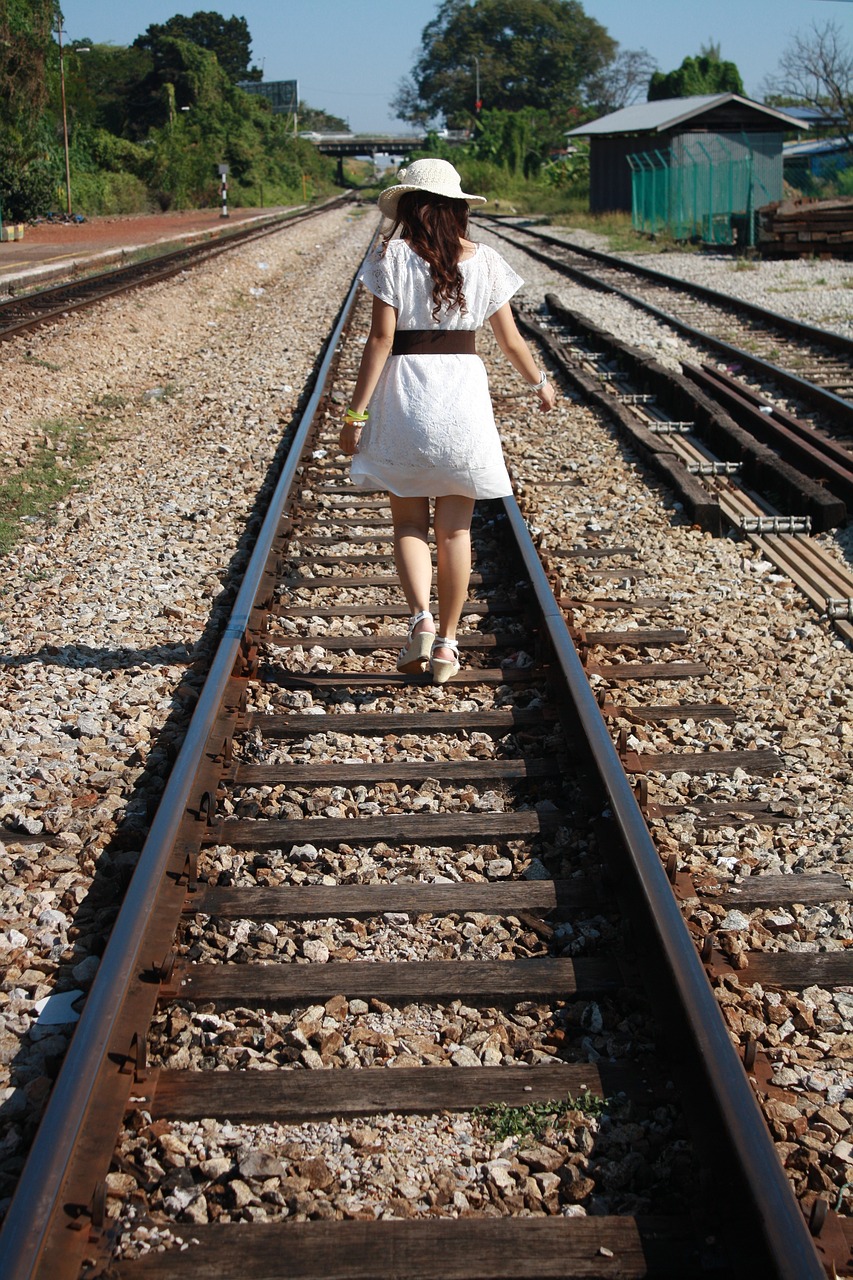 Download free photo of Railway,girl,train,rail,alone - from needpix.com