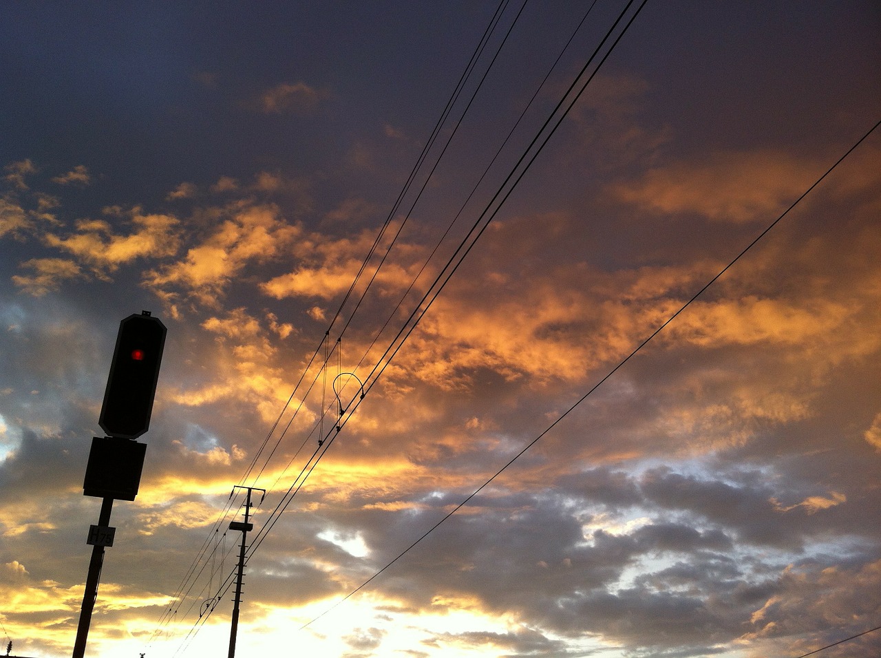 railway signal evening free photo