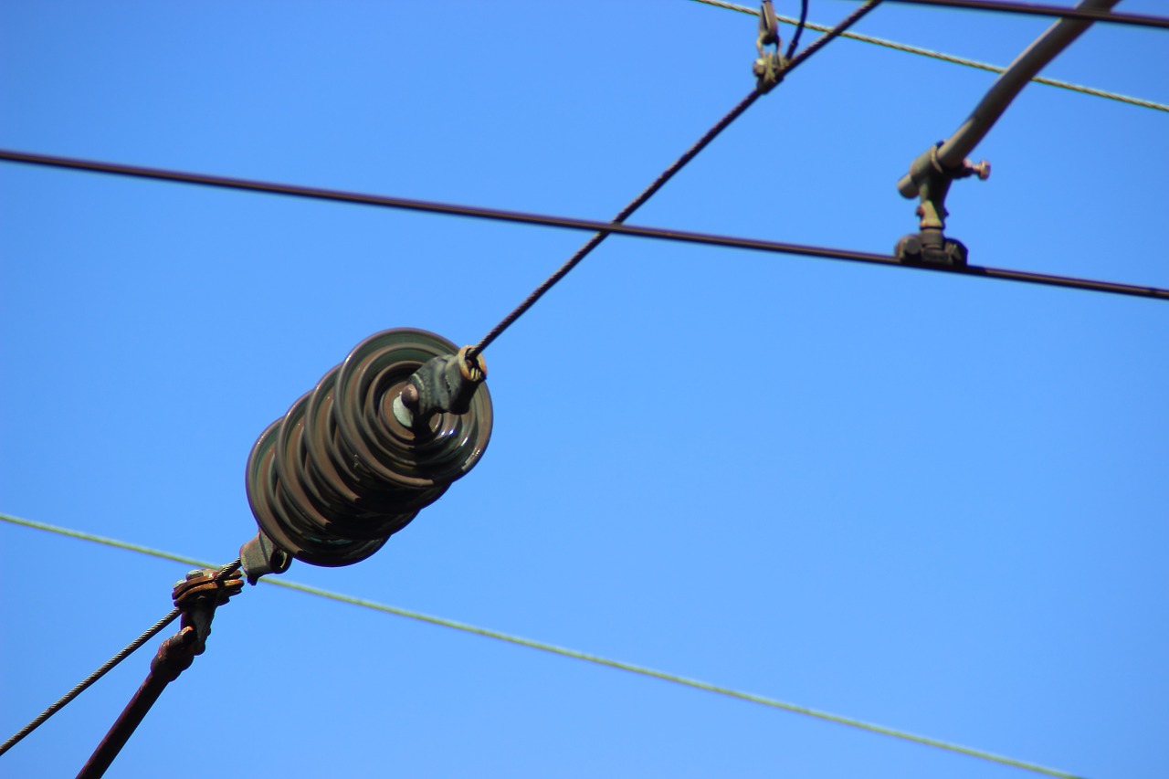 railway catenary close up free photo