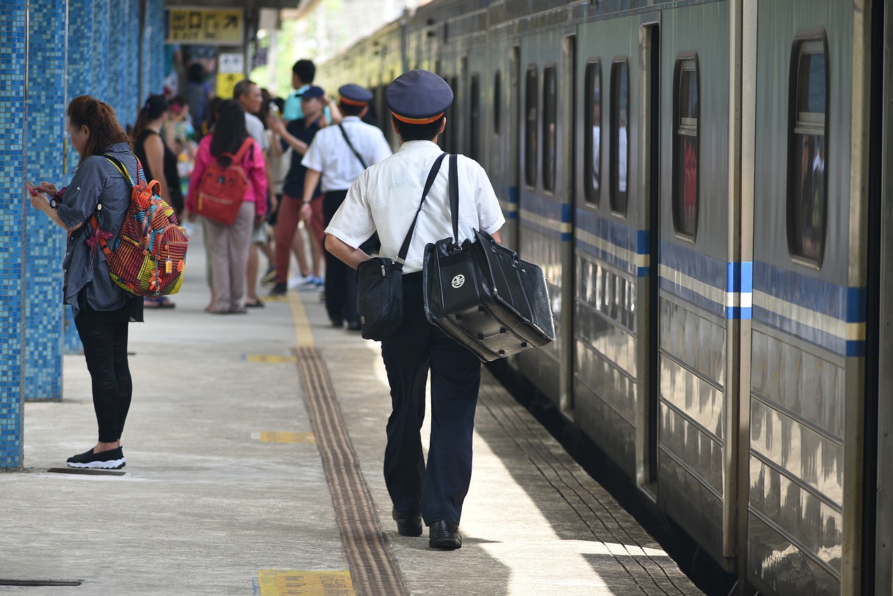 railway  station  the train conductor free photo