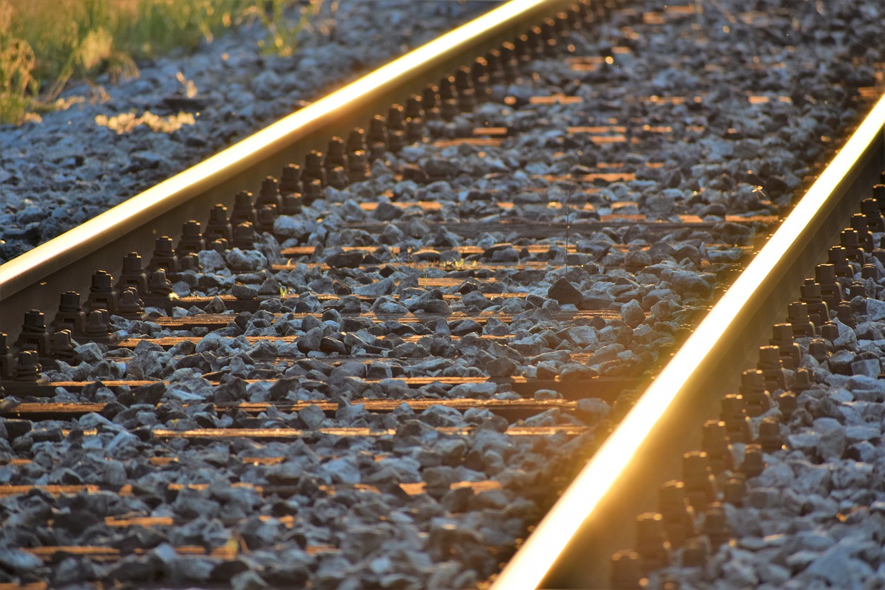 railway  sunset  golden hour free photo