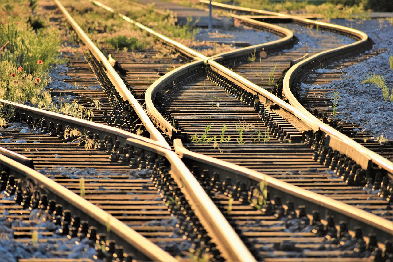 railway  sunset  golden hour free photo