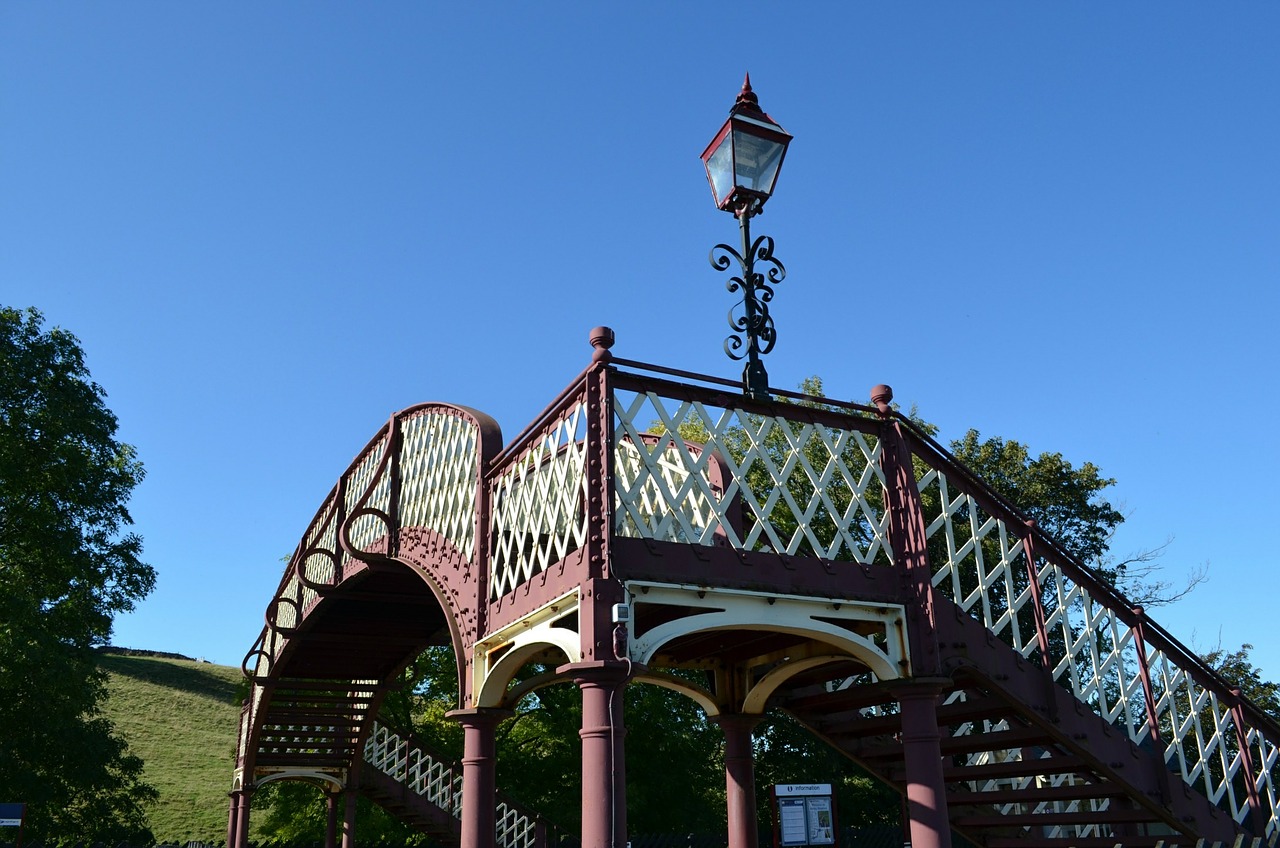 railway train station bridge free photo