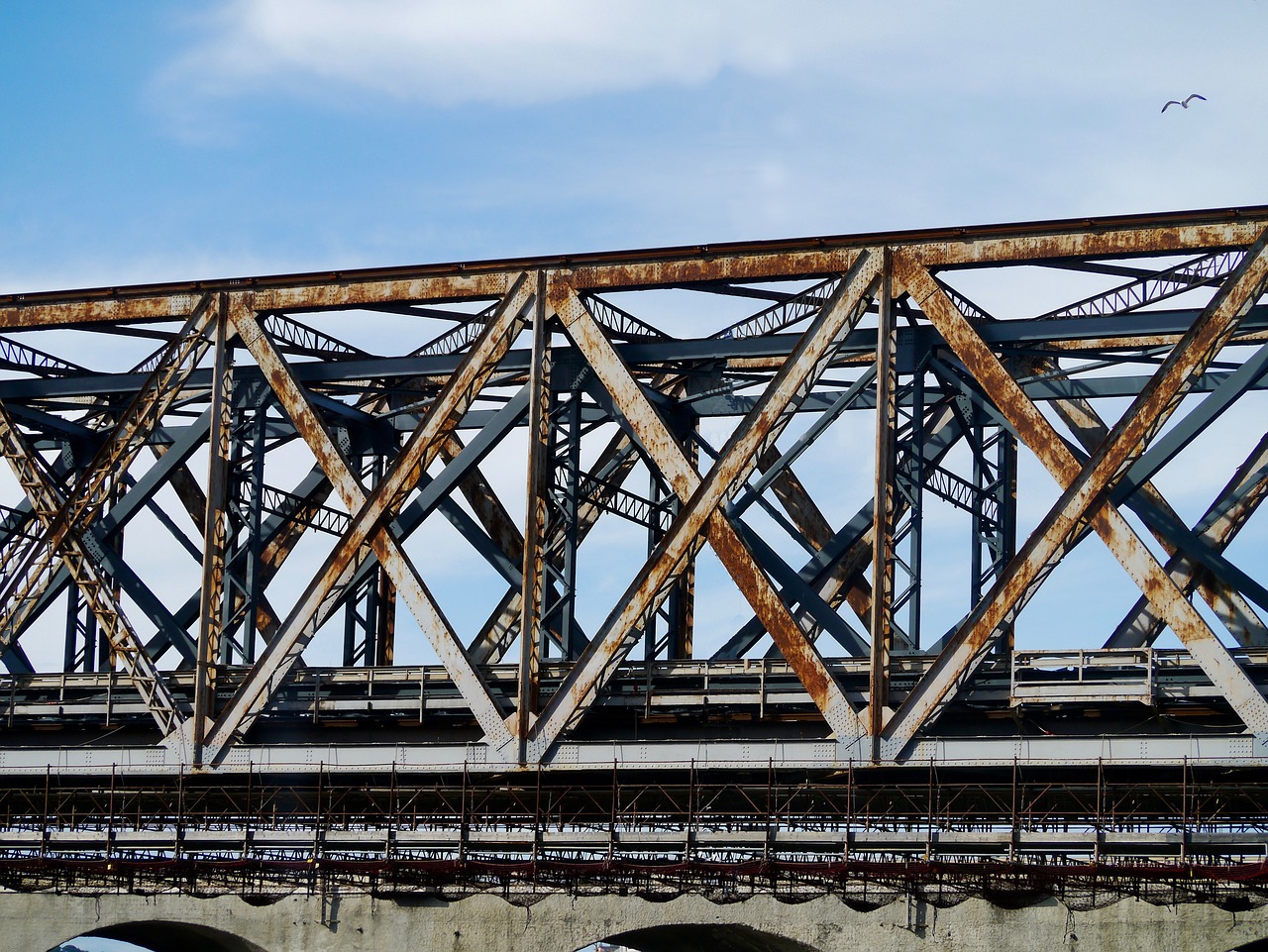 railway bridge steel iron free photo