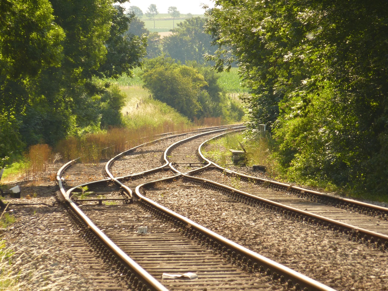 railway line rails train free photo