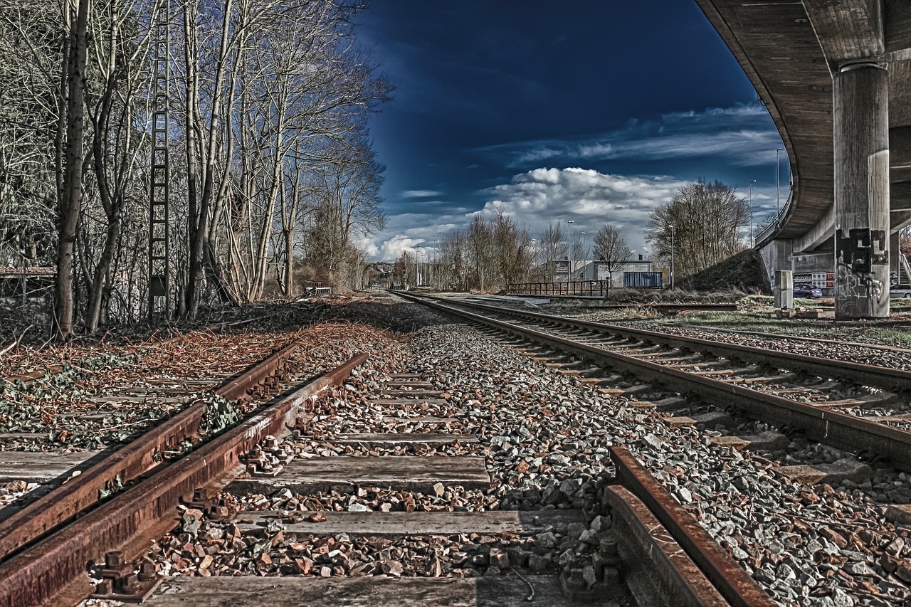 railway line railway train free photo