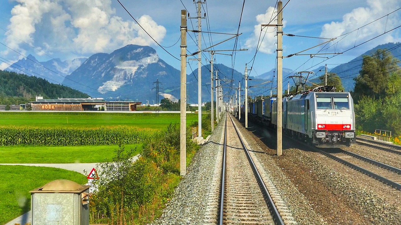 railway line train transport system free photo