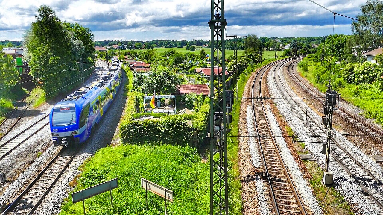 railway line  train  railway free photo