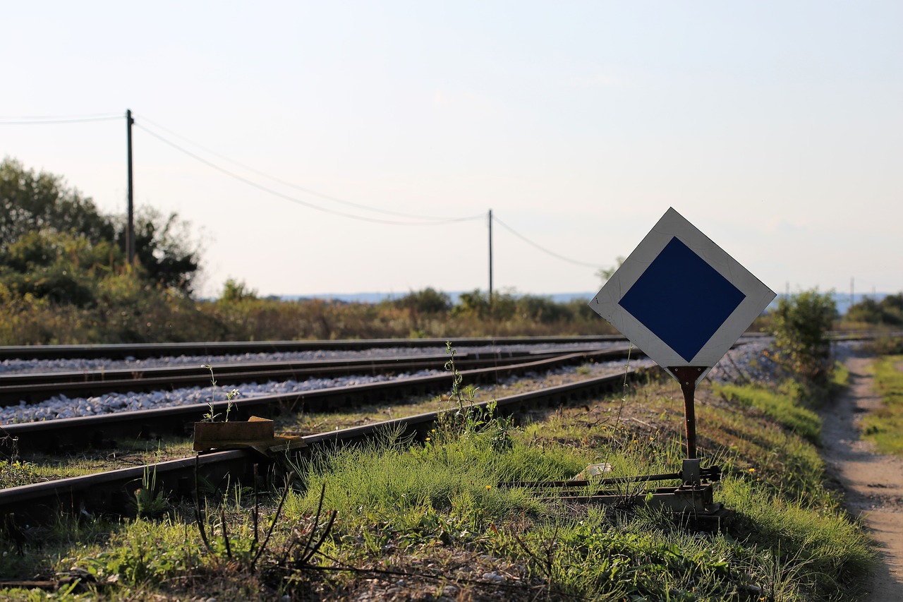 railway sign rail track free photo