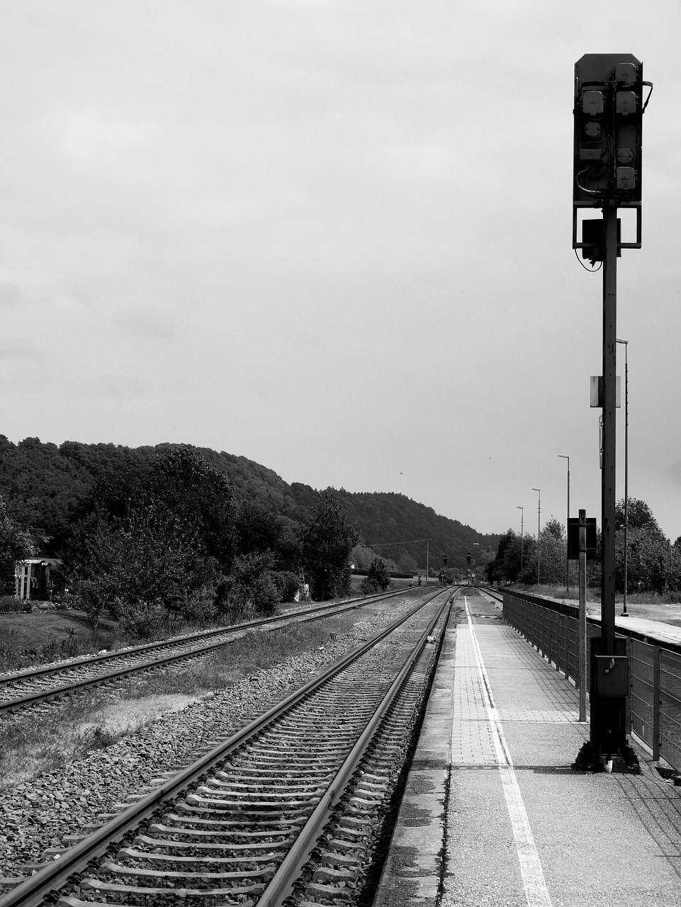 railway station rails platform free photo